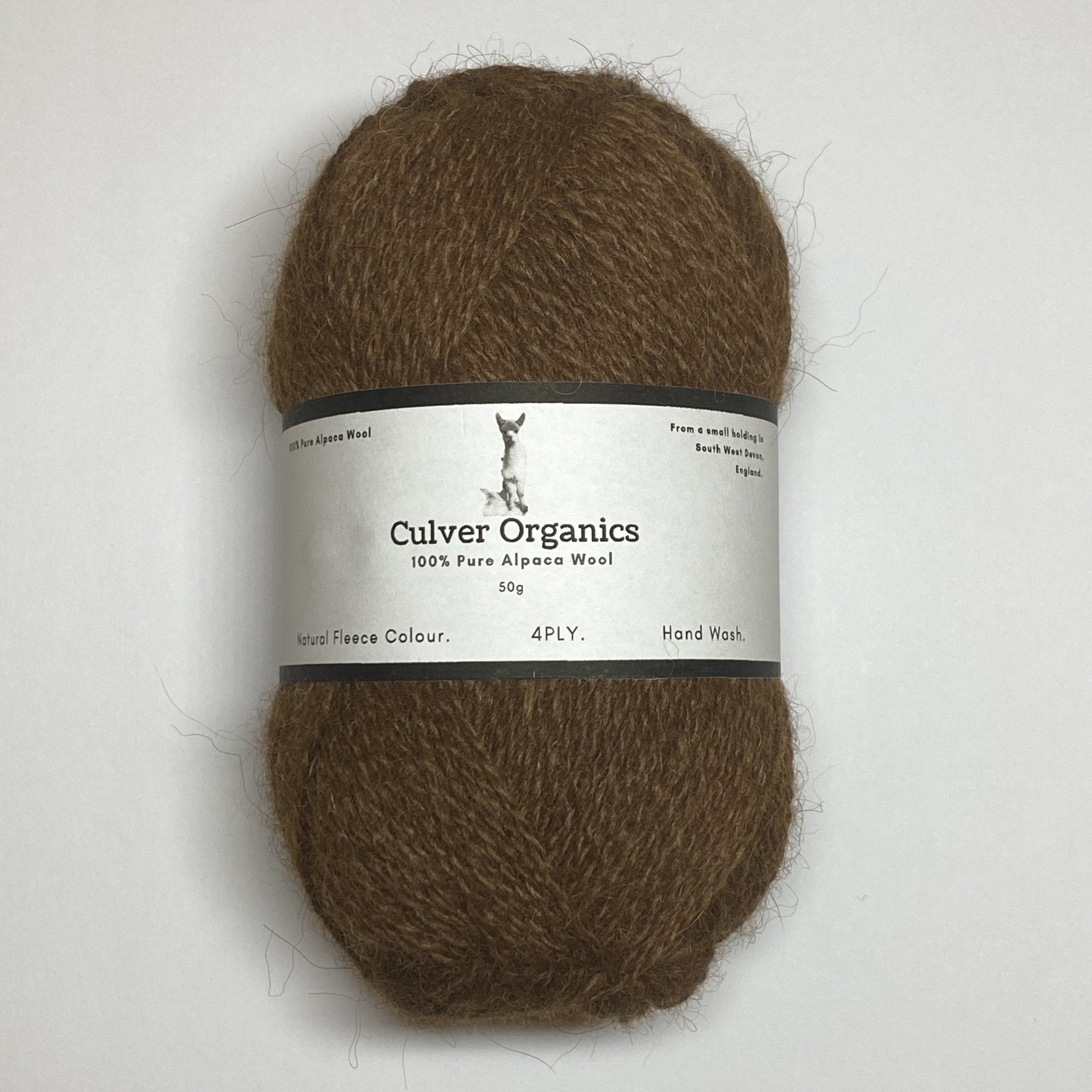 Culver Organics 100% Pure Alpaca Wool 50g 4 PLY - Original Craft Market