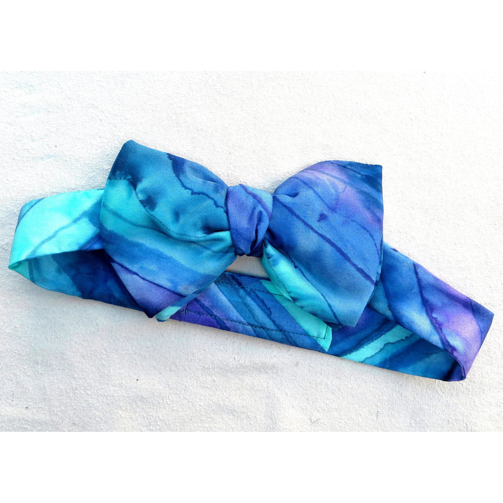 Silk Bow Tie in Turquoise and Lilac - Original Craft Market