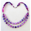 Double Strand Adjustable Necklace in Pink and Lilac