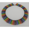 Handmade 18 inch Rainbow Beaded Collar Necklace