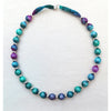 Small Bead Silk Necklace in Sea Shades and Plum - Original Craft Market