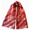 Extra Large Long Length Silk Scarf in Autumn Red and Olive - Original Craft Market