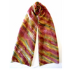 Long length Silk Scarf Autumn Red and Gold