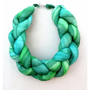 Plaited Silk Necklace Scarf in Spring Shades - Original Craft Market