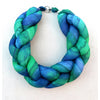 Plaited Silk Necklace Scarf in Turquoise and Green - Original Craft Market