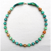 Small Bead Silk Necklace in Sea Shades and Sand - Original Craft Market