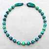 Small Bead Silk Necklace Sea Shades and Green