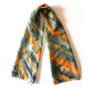 Short Length Silk Scarf Autumn Olive and Gold