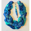Twisted Necklace Scarf in Turquoise and Lilac