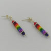 Handmade Beaded Rainbow Drop Earrings with Swarovski Crystal and 925 Sterling Silver Posts and Butterflies